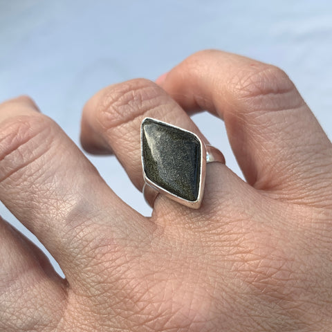 Silver Sheen Obsidian Ring