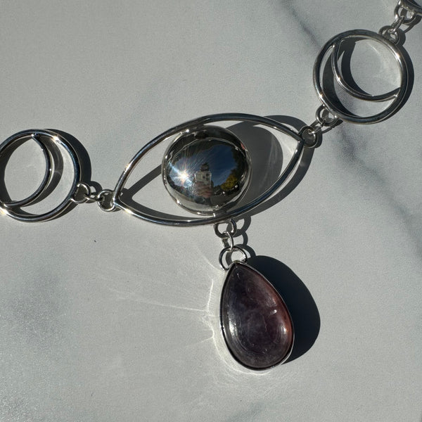 Crybaby Moonphase Choker with Lepidolite
