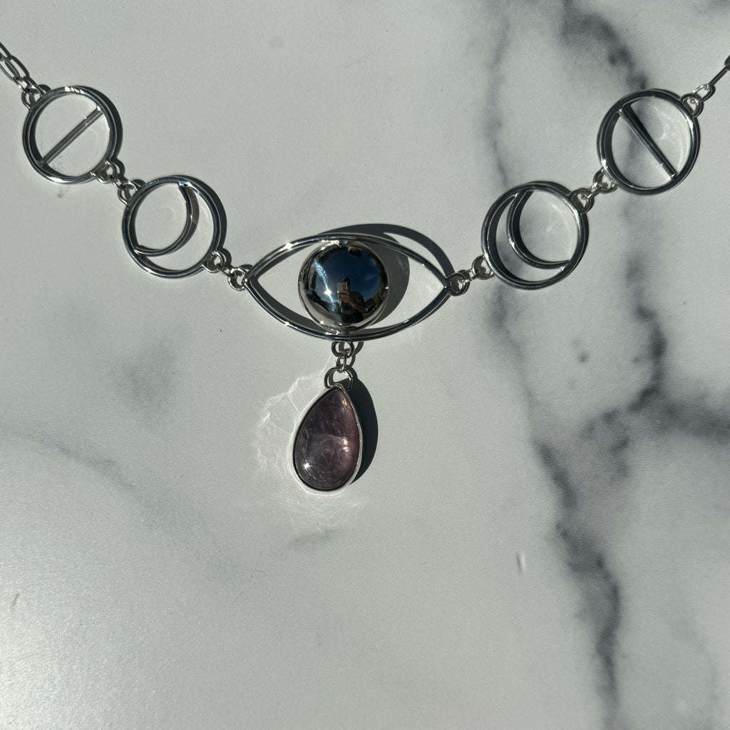 Crybaby Moonphase Choker with Lepidolite