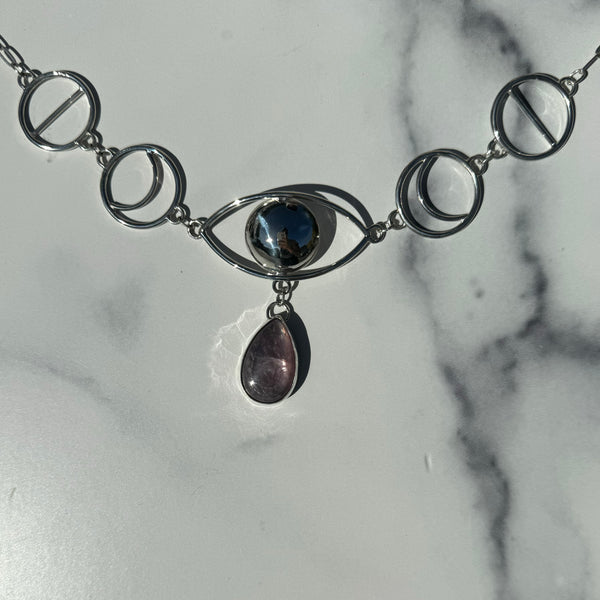 Crybaby Moonphase Choker with Lepidolite