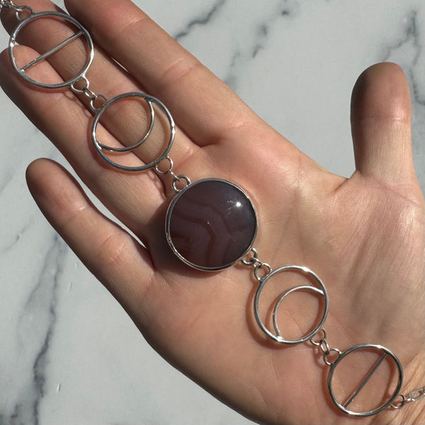 Swazi Rose Agate Moonphase Choker