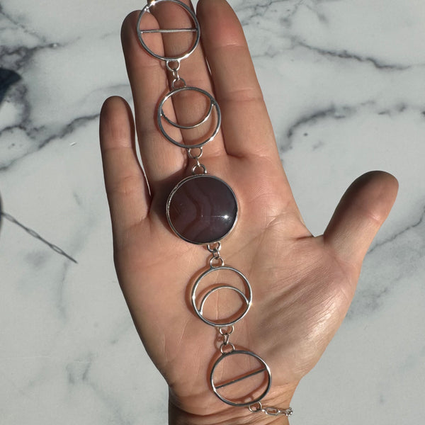 Swazi Rose Agate Moonphase Choker