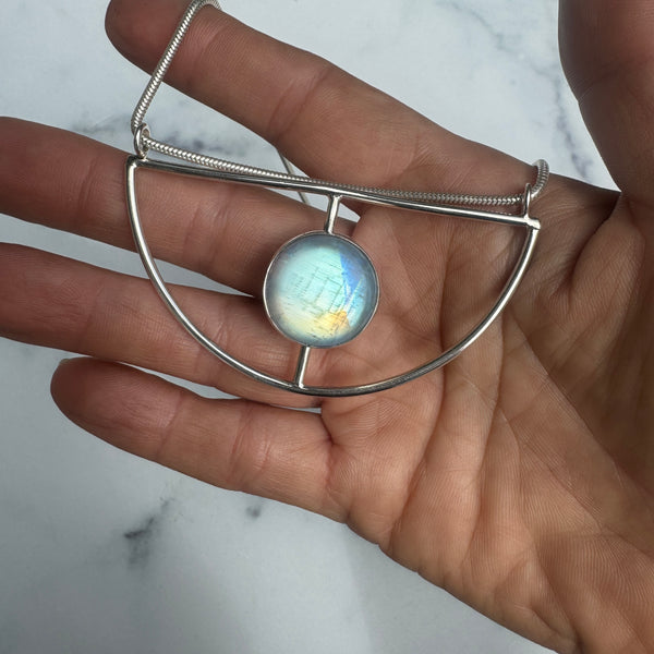 Rainbow Moonstone Horizon Necklace