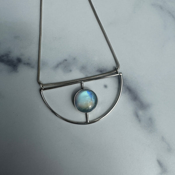 Rainbow Moonstone Horizon Necklace