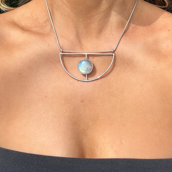 Rainbow Moonstone Horizon Necklace
