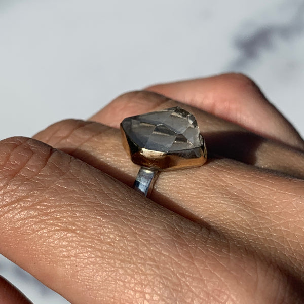Mixed Metal Tibetan Quartz Ring