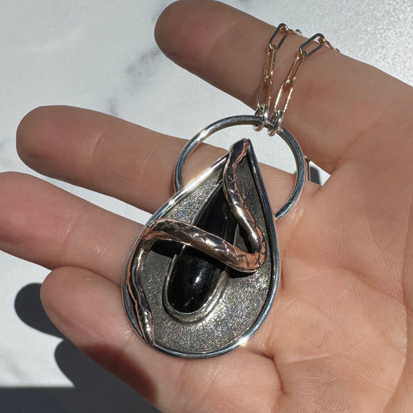 Black Onyx Snake Pendant