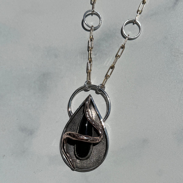 Black Onyx Snake Pendant