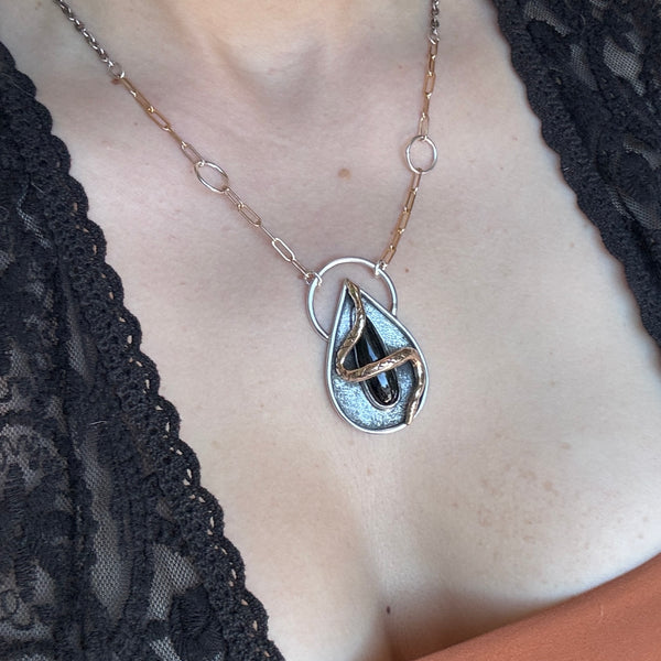 Black Onyx Snake Pendant