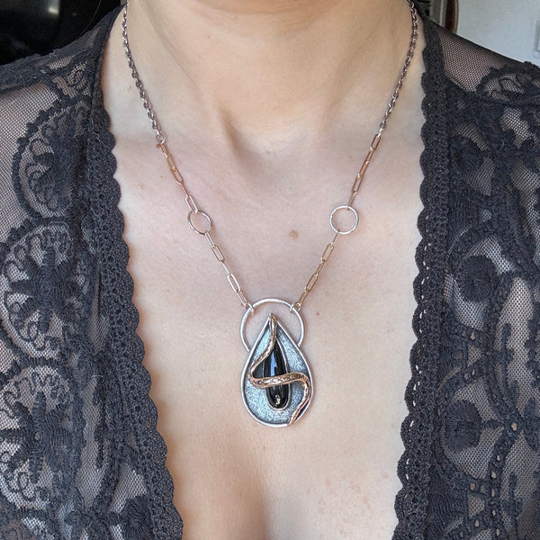 Black Onyx Snake Pendant
