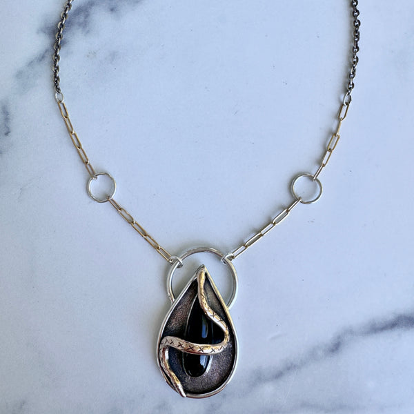 Black Onyx Snake Pendant