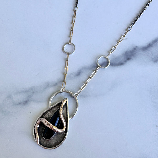 Black Onyx Snake Pendant