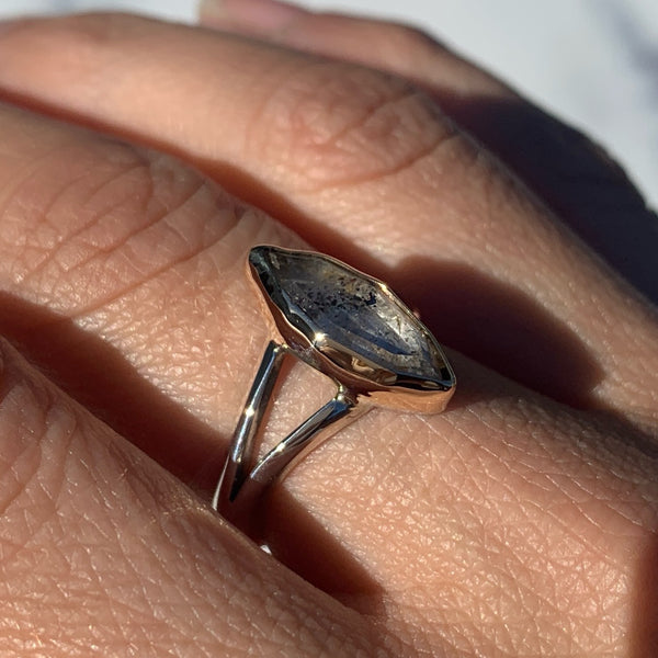 Disco Fire Quartz Mixed Metal Ring