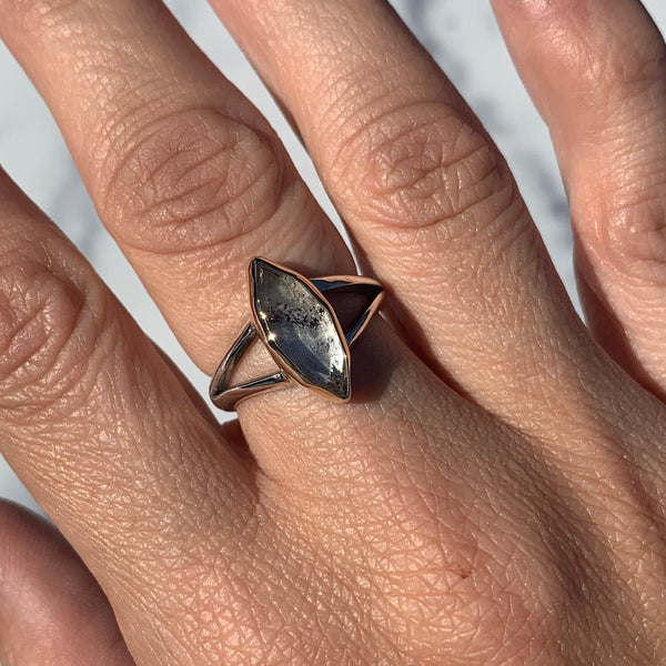 Disco Fire Quartz Mixed Metal Ring