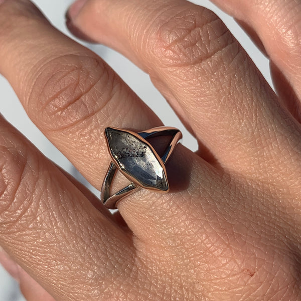 Disco Fire Quartz Mixed Metal Ring