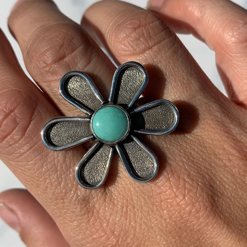 Flower Power Ring with Variscite