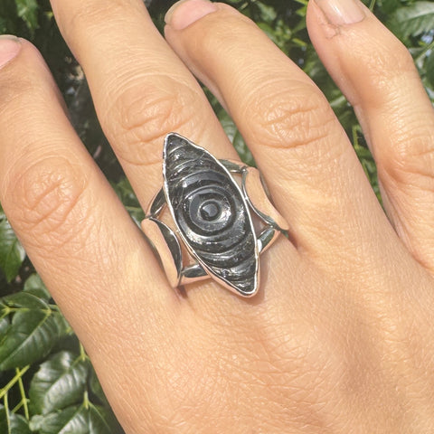 Black Tourmaline Vortex Ring