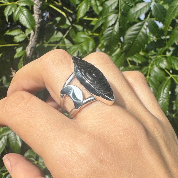 Black Tourmaline Vortex Ring