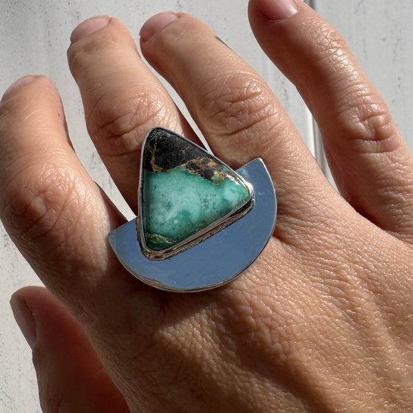 Mantis Turquoise Half Moon Ring