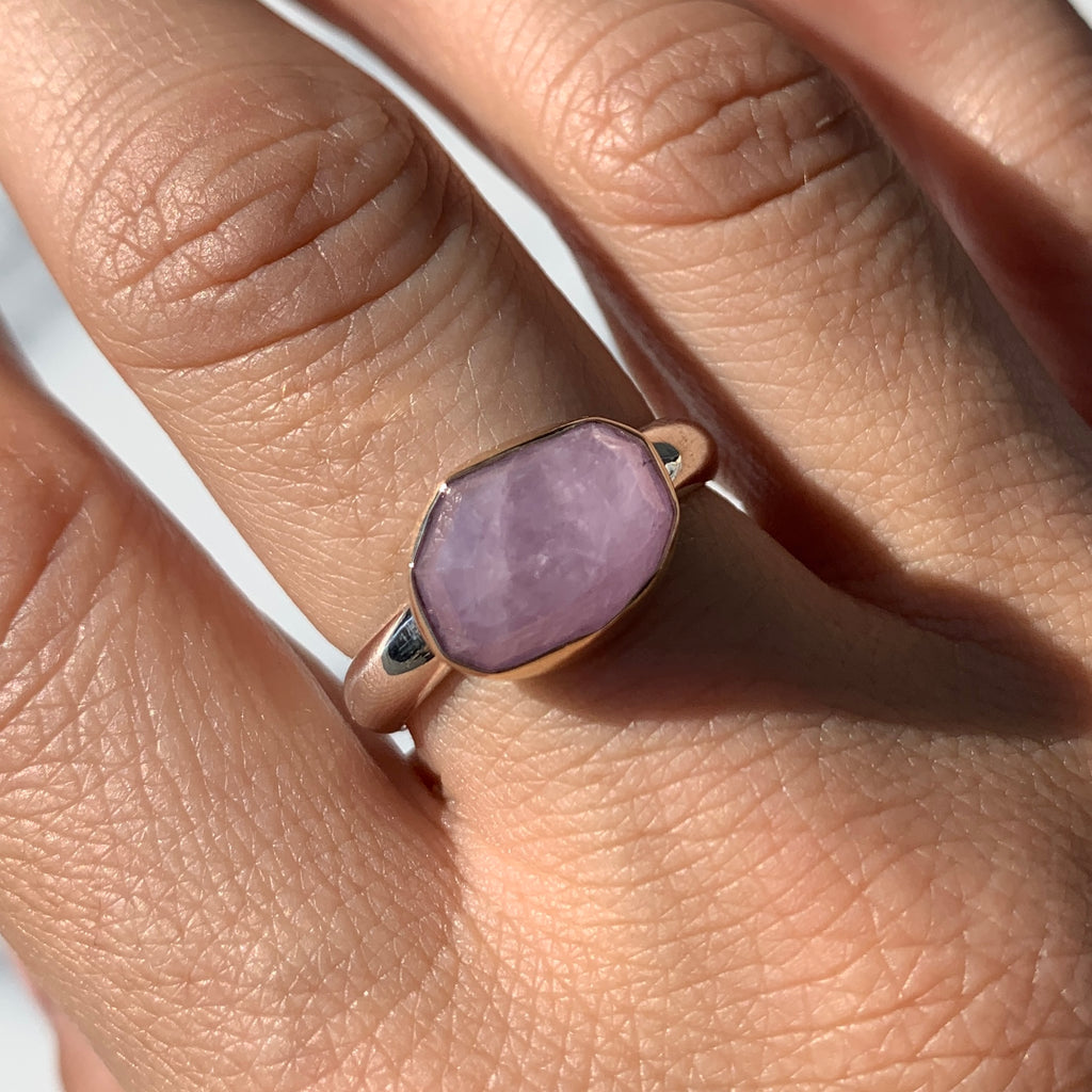 Kunzite Mixed Metal Ring