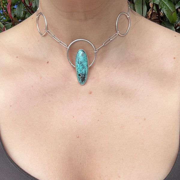 Mantis Turquoise Ringed Choker Necklace