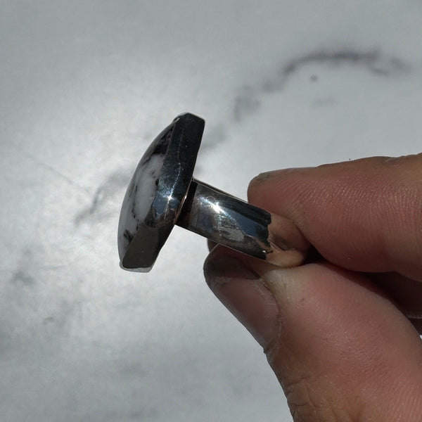 White Buffalo Cushion Ring