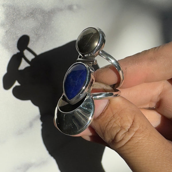Ascension Ring with Pyrite & Lapis Lazuli