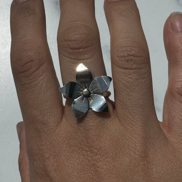 Mixed Metal Jasmine Flower Rings