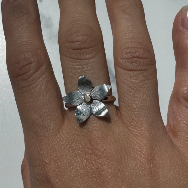 Mixed Metal Jasmine Flower Rings