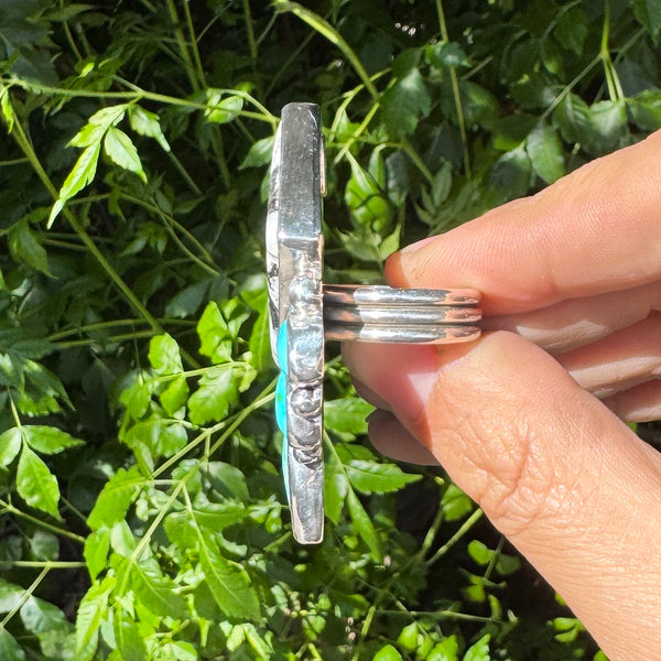 Phoenix Ring with White Buffalo & Turquoise