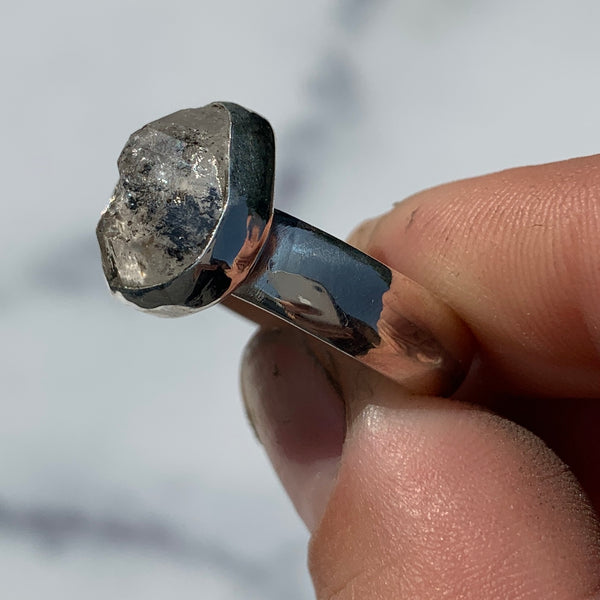 Herkimer Diamond Freeform Ring