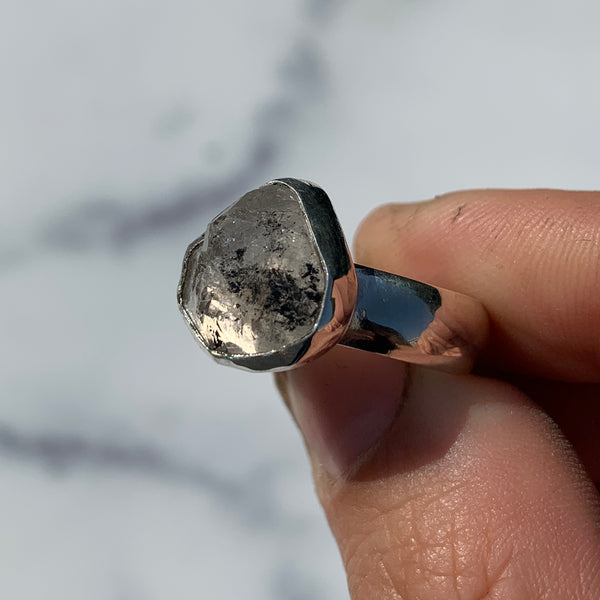 Herkimer Diamond Freeform Ring