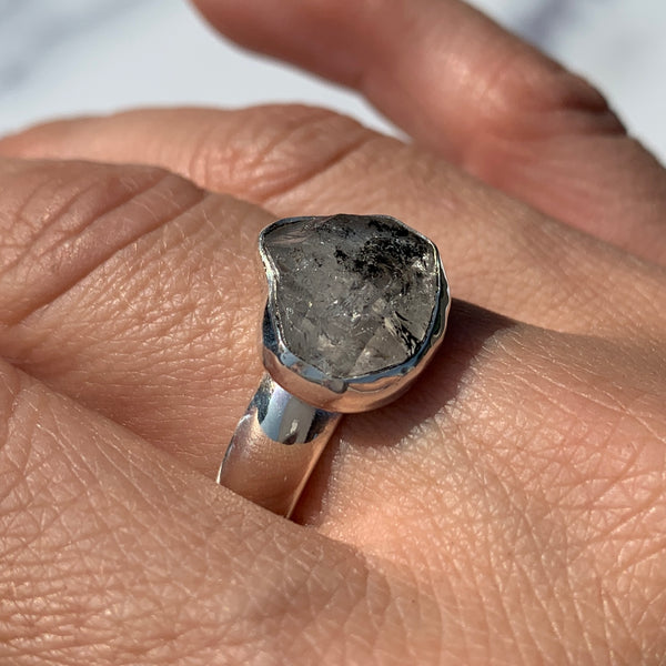 Herkimer Diamond Freeform Ring
