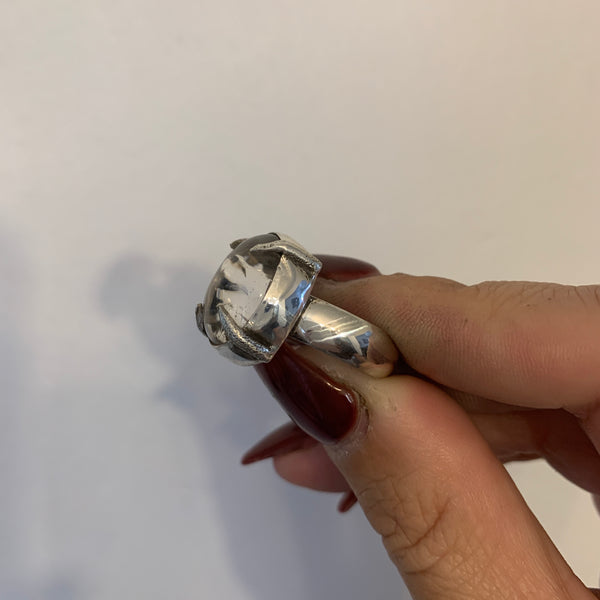Crystal Ball Prong Ring