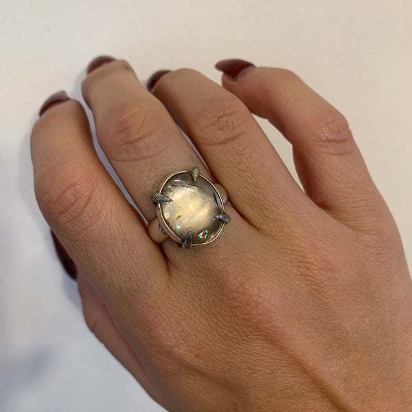 Crystal Ball Prong Ring