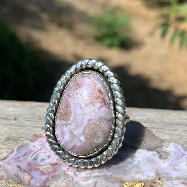 Purple Lace Agate Ring