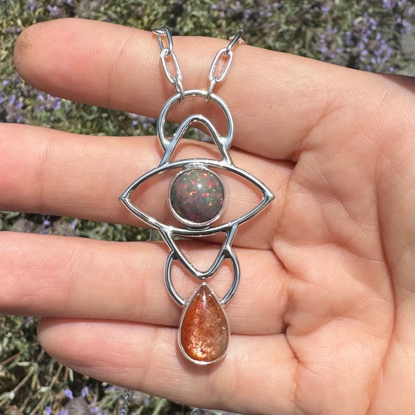 Cosmic Crybaby with Smoked Welo Opal & Sunstone