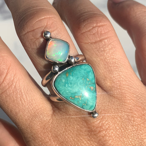 Turquoise & Opal Ring