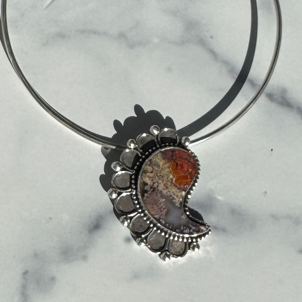 Moss Agate Paisley Pendant