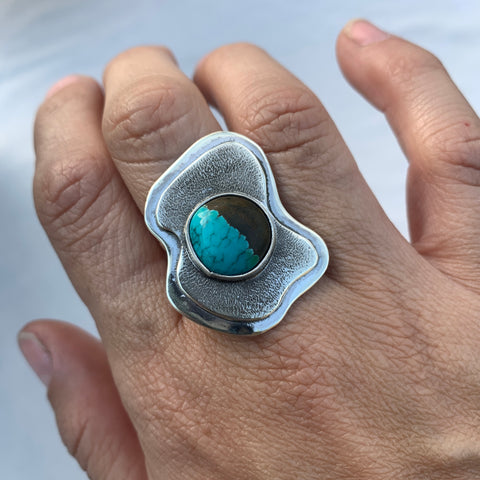 Blue Moon Turquoise Abstract Ring