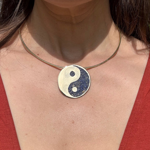 Lapis Lazuli Yin-Yang Inlay Necklace