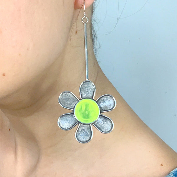 Flower Power Smiley Earrings