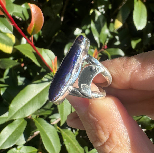 Boulder Opal Luna Ring