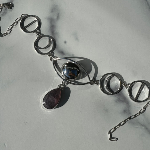 Crybaby Moonphase Choker with Lepidolite
