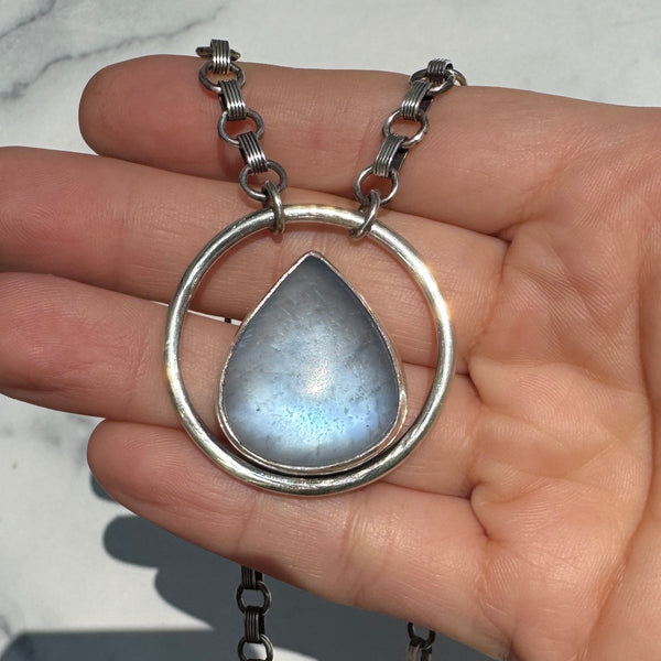 Rainbow Moonstone Statement necklace