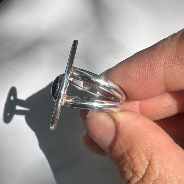 River Heart Inlay Ring (Size 8.25)