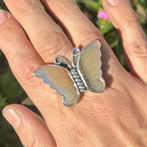 Brazilian Agate Butterfly Ring