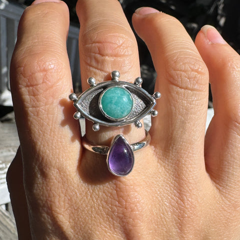 Crybaby with Amazonite & Amethyst (Size 9)