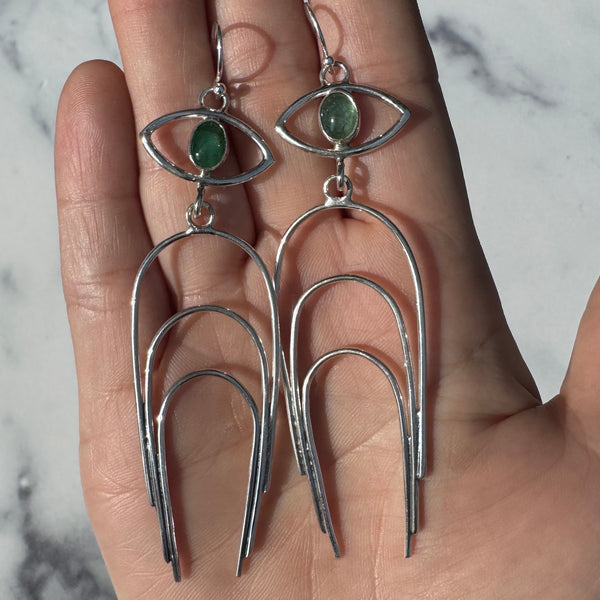 Emerald Oracle Arc Earrings