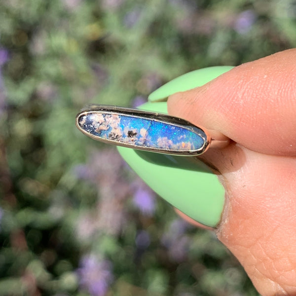 Mixed Metal Australian Boulder Opal Ring *please read description*